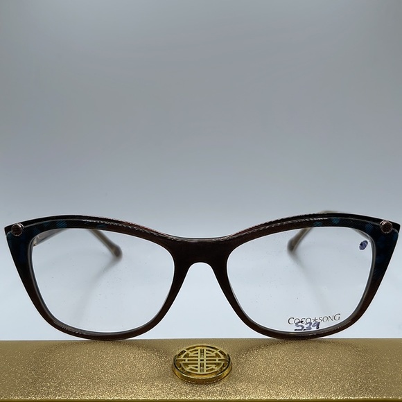 NWOT. Coco Song women’s Optical frames. Feather and silk imbedded in the frames. - Picture 2 of 7